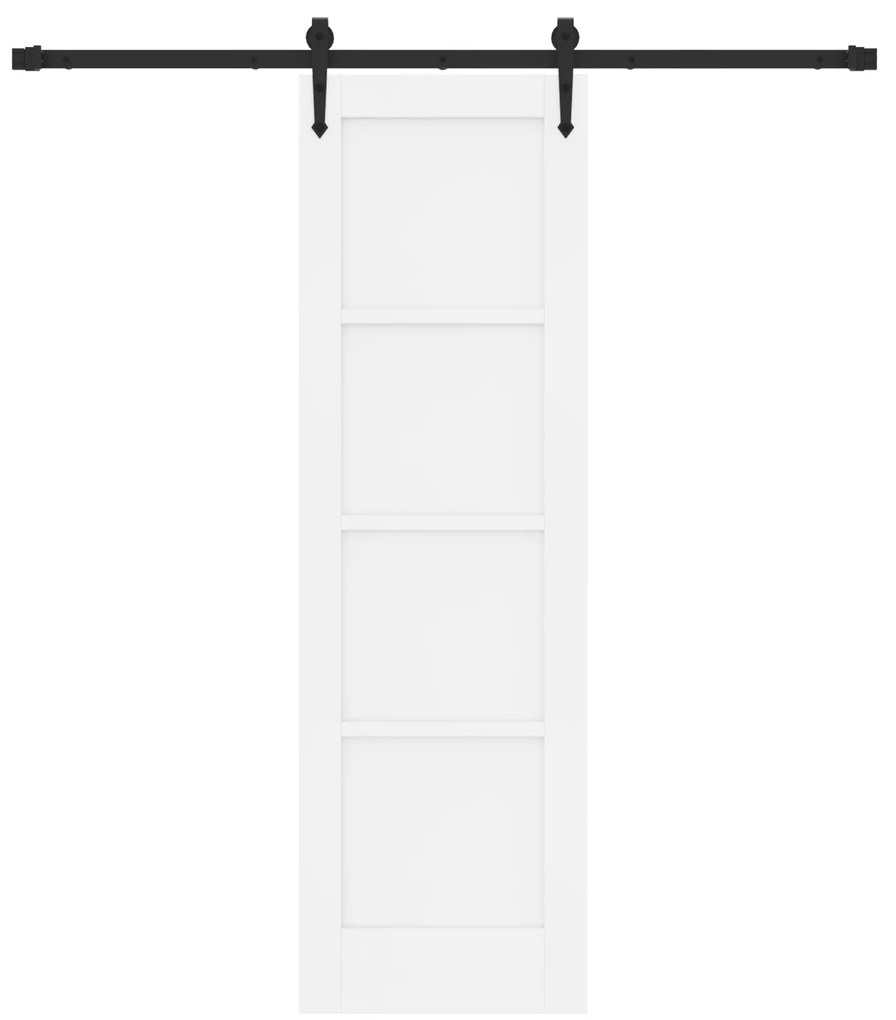 Porta Deslizante vidaXL com Conjunto de Ferragens Branca 61x198.5 cm M
