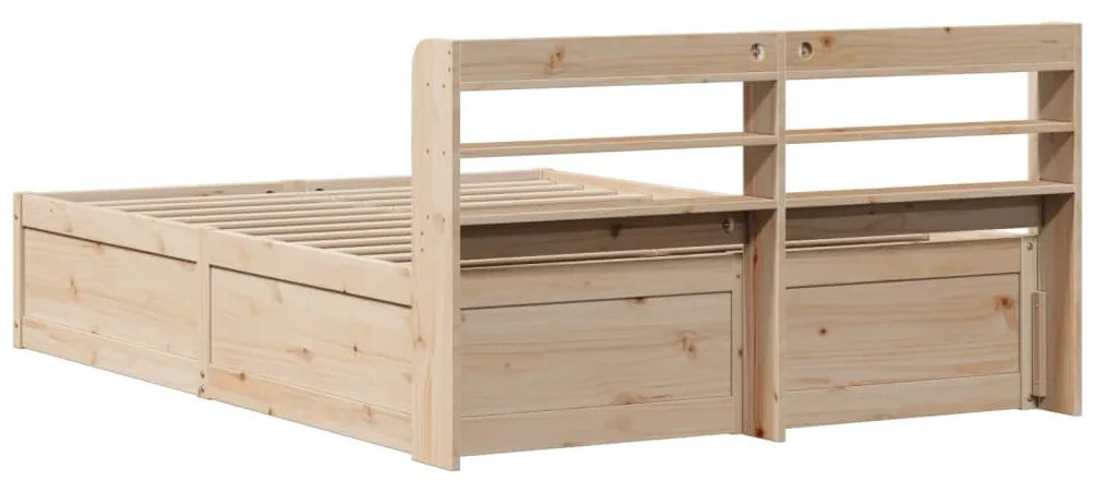 Estrutura de cama com cabeceira 140x200 cm pinho maciço