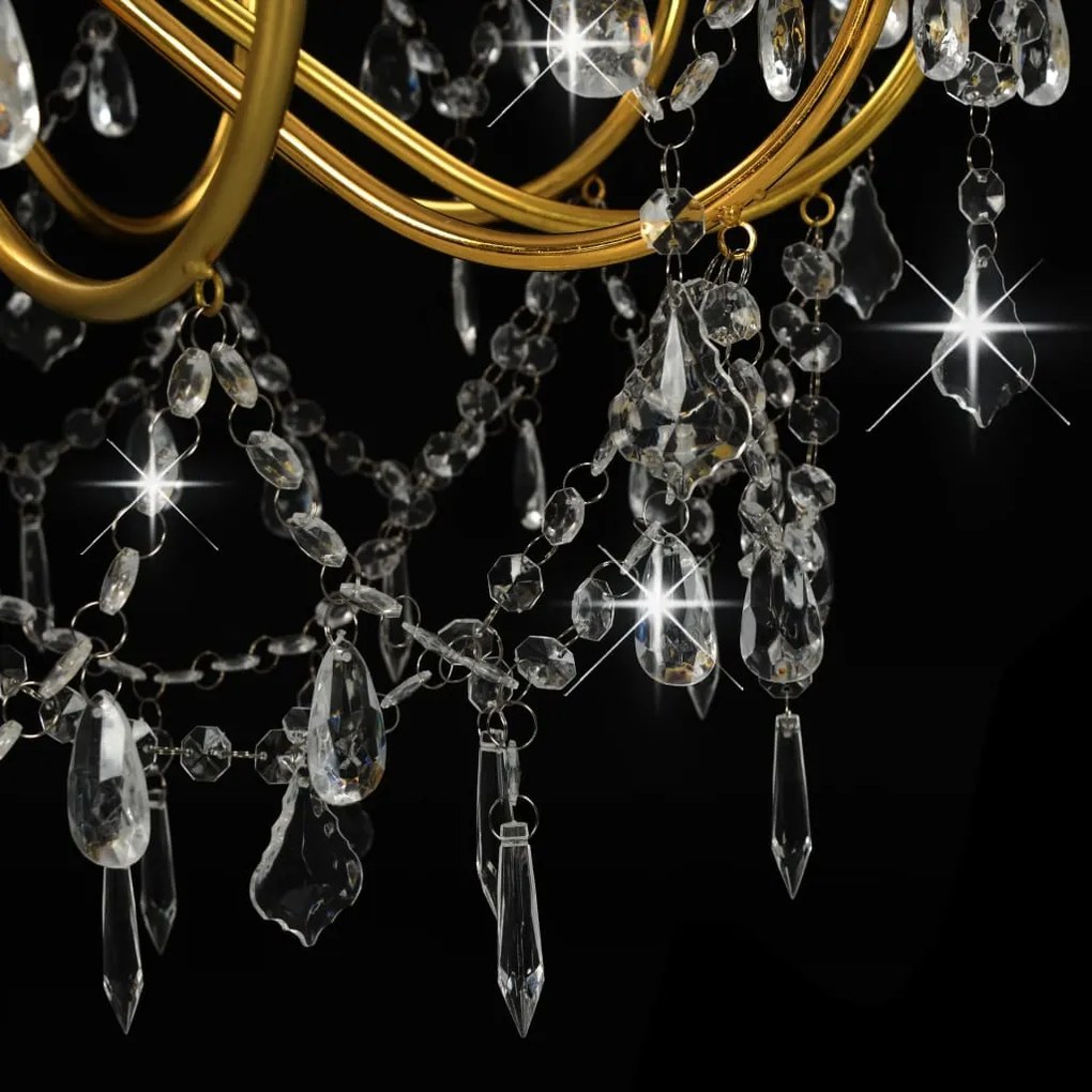 Lustre com contas lâmpadas 12 x E14 dourado