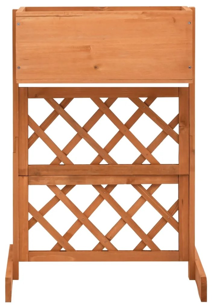 Vaso com treliça para jardim 45x30x74 cm abeto maciço laranja