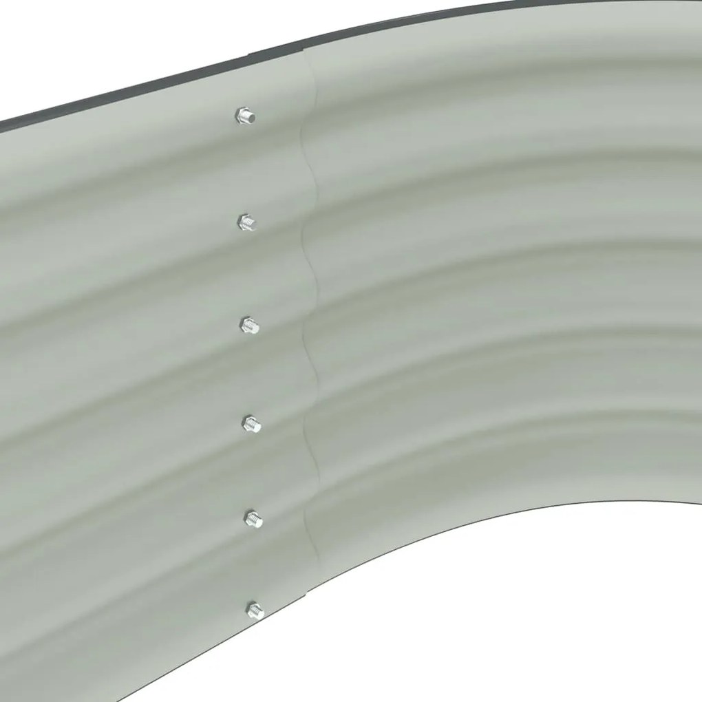 Canteiro elevado de jardim aço galvanizado 160x80x44cm cinzento