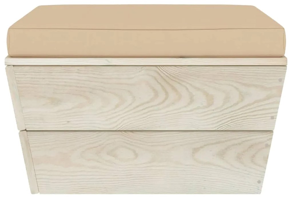 6 pcs conjunto lounge de paletes + almofadões madeira de abeto