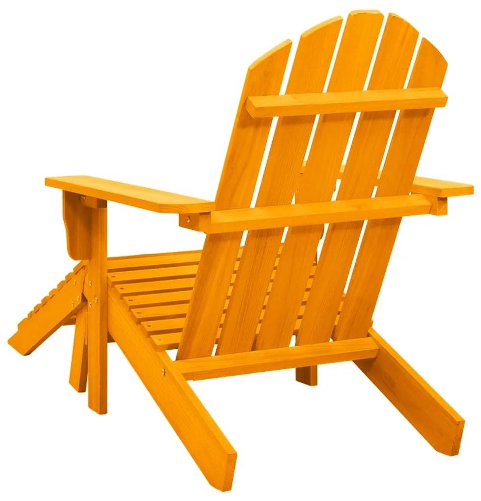 Cadeira Adirondack p/ jardim com otomano abeto maciço laranja