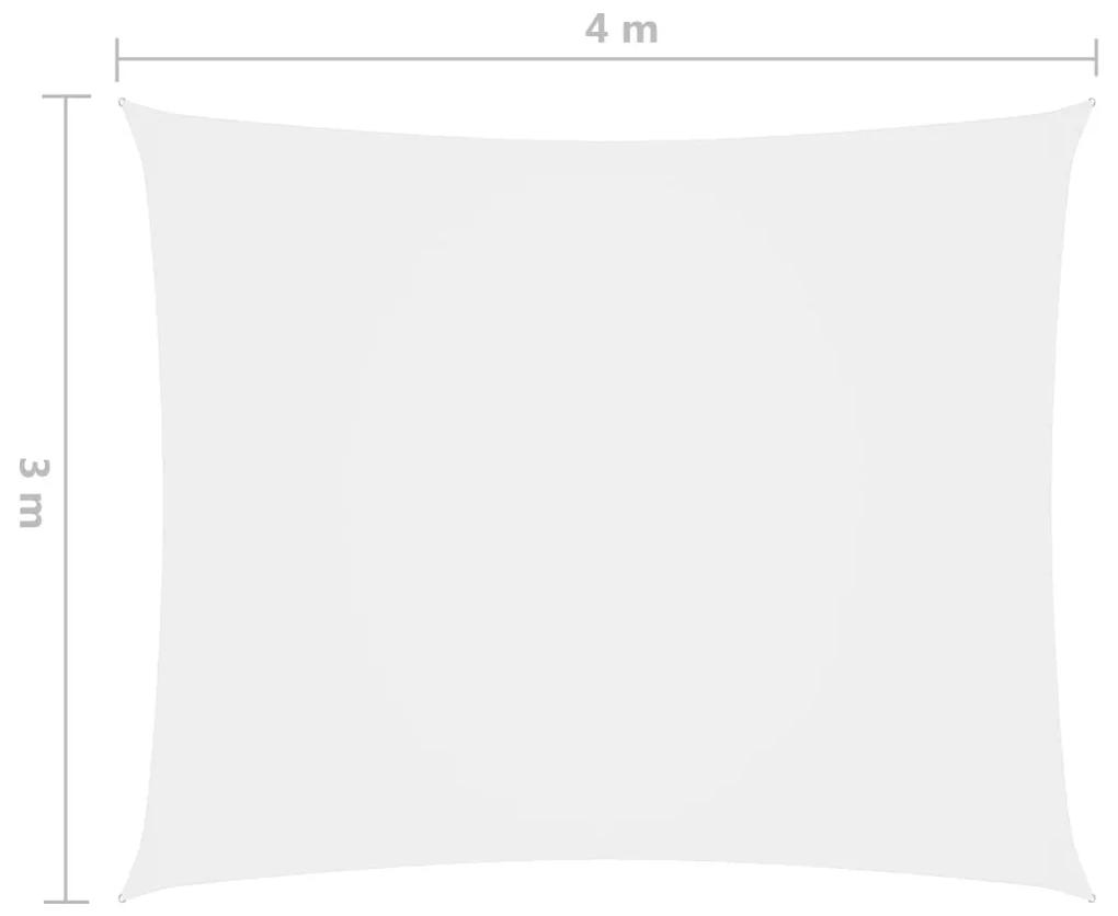 Para-sol estilo vela tecido oxford retangular 3x4 m branco