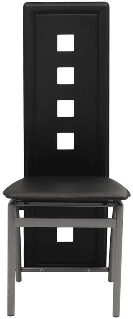 Cadeiras de jantar 6 pcs couro artificial preto
