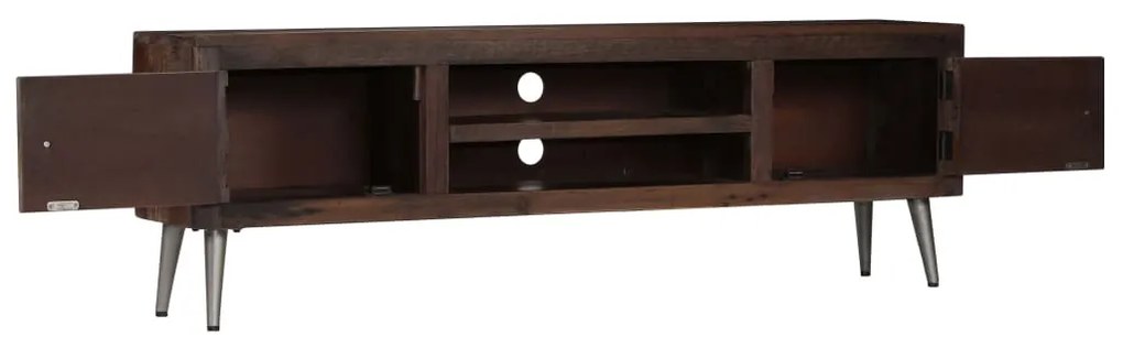 Móvel de TV madeira recuperada maciça 140x30x45 cm