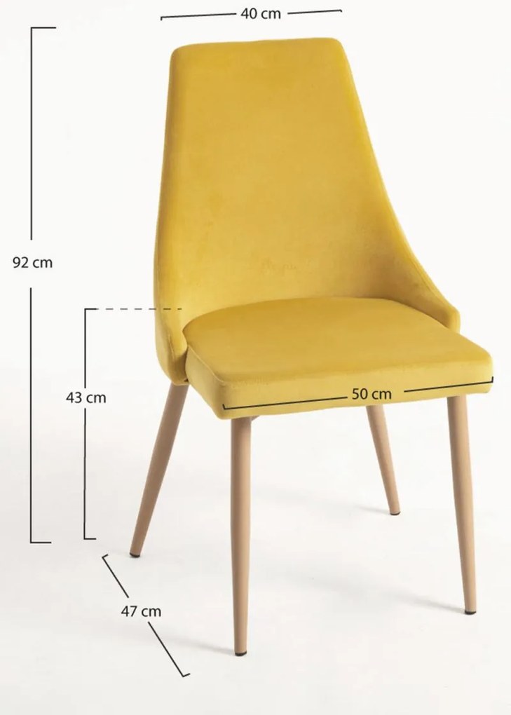 Pack 6 Cadeiras Stoik Wood - Amarelo