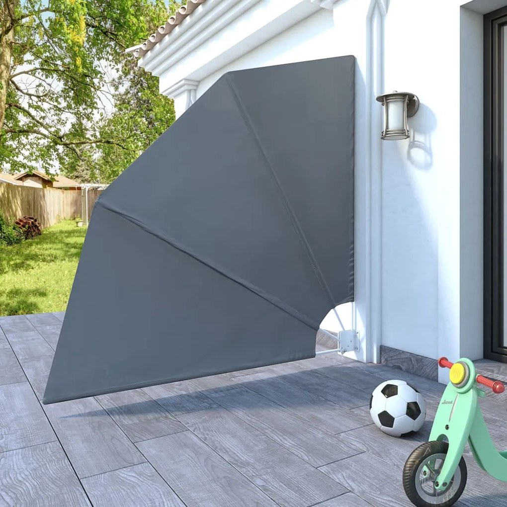 Toldo lateral dobrável para varanda 210x210 cm cinzento