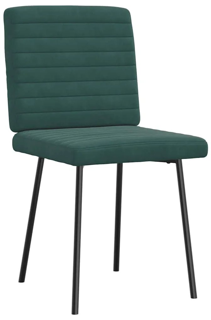 Cadeiras de jantar 4 pcs veludo verde-escuro