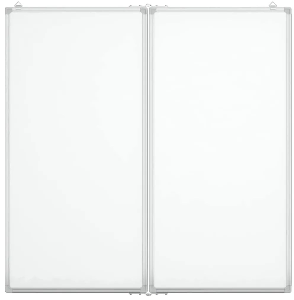 Quadro branco magnético dobrável 100x100x1,7 cm alumínio