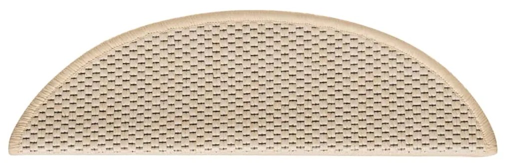 Tapetes escada adesivos aspeto sisal 15 pcs 56x17x3 cm berbere