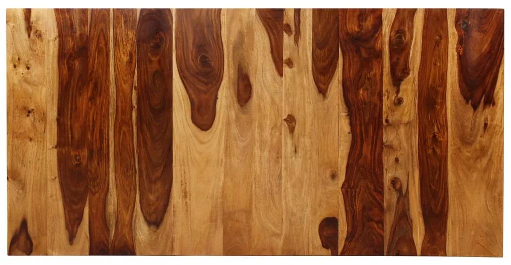 Mesa de jantar madeira de sheesham maciça e aço 180 cm