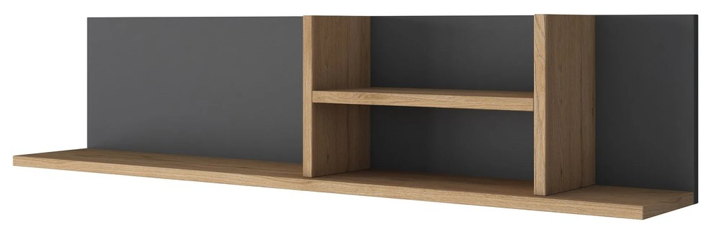 Prateleira de Parede AE103 – Nogueira e Antracite – 120x25x19,8 cm
