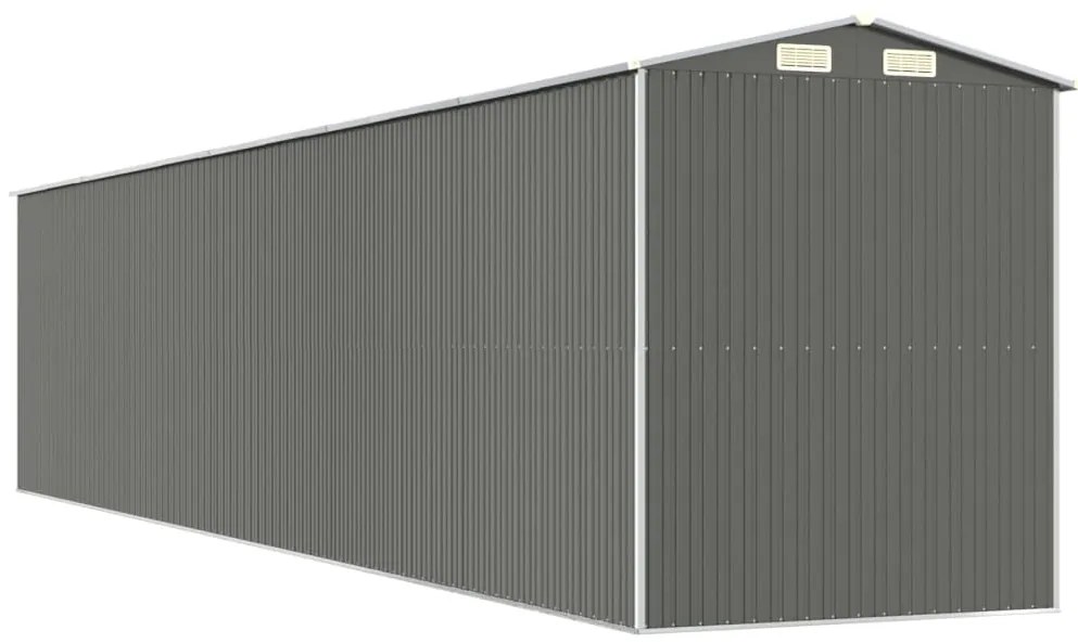 Abrigo de jardim 192x938x223 cm aço galvanizado cinzento-claro