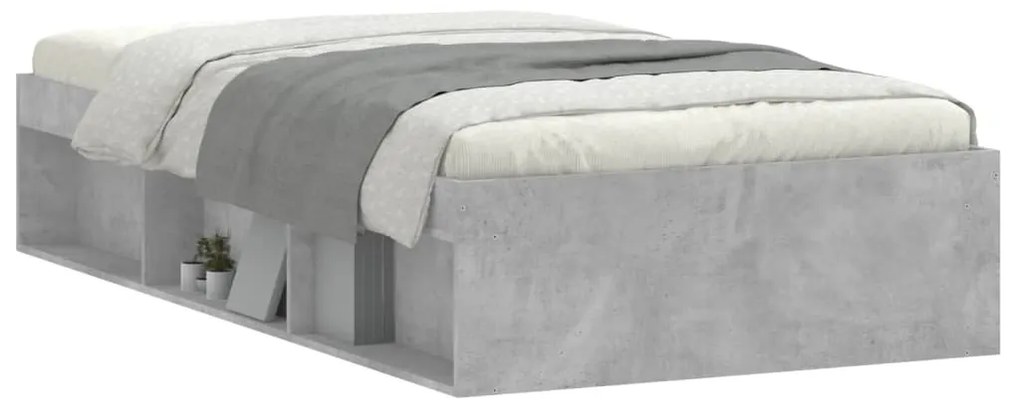 Estrutura de cama 100x200 cm cinza cimento