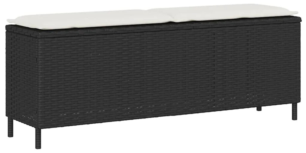 Banco de jardim com almofadão 110x30x40,5 cm vime PE preto