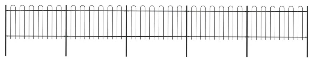 vidaXL Cerca de jardim com arco superior em aço 892,5x100 cm preta