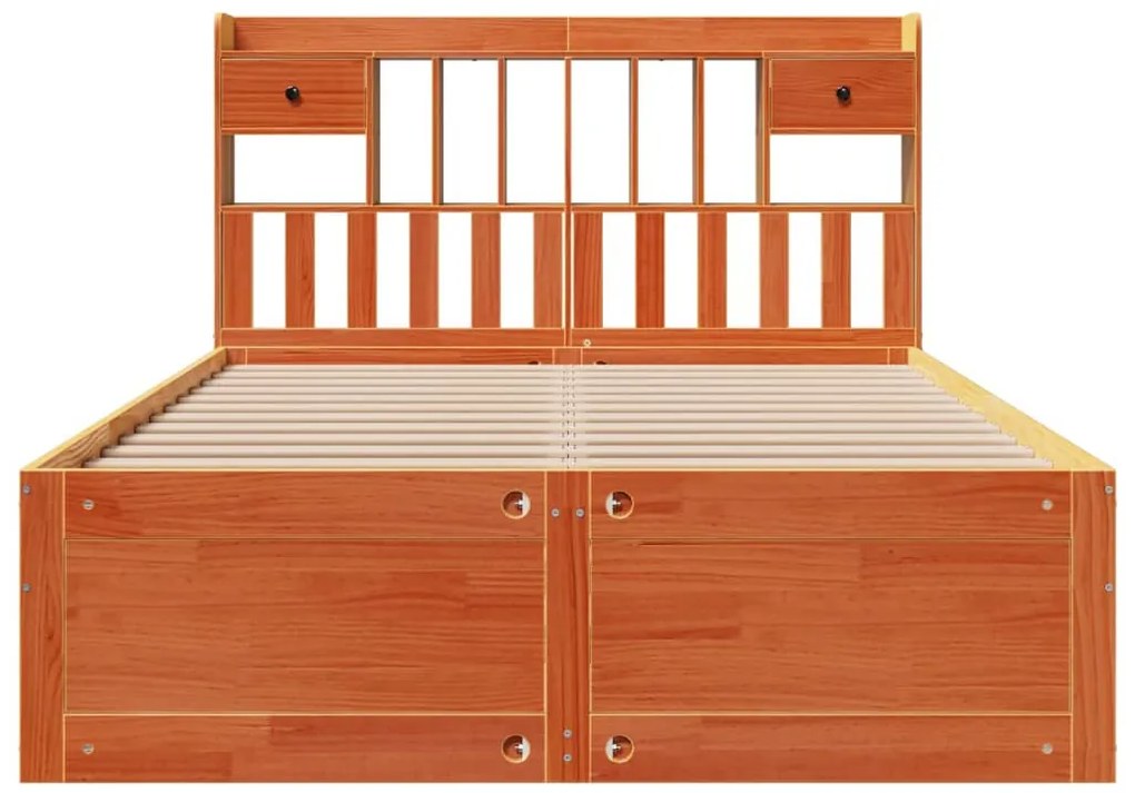 Cama com estante sem colchão 140x200 cm pinho maciço