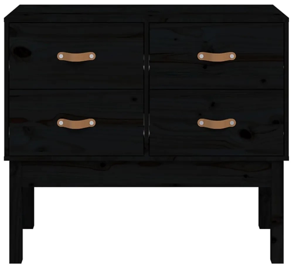 Mesa consola 90x40x78 cm madeira de pinho maciça preto