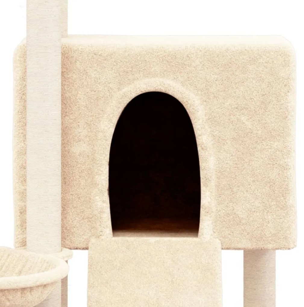 Árvore para gatos c/ postes arranhadores sisal 96 cm cor creme