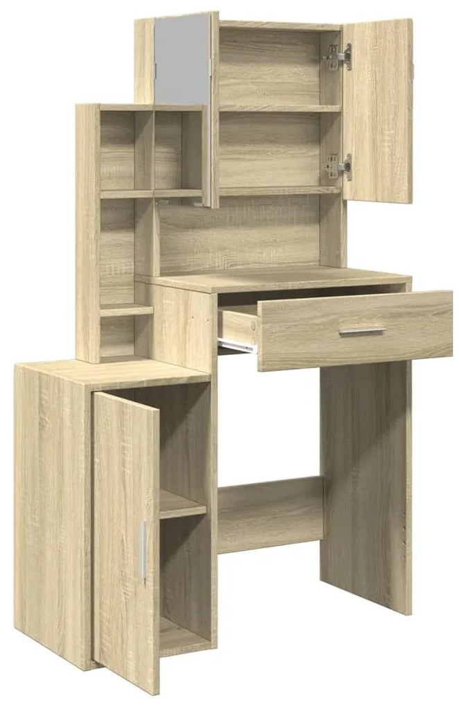 Toucador com armário 80x35x132 cm cor carvalho sonoma