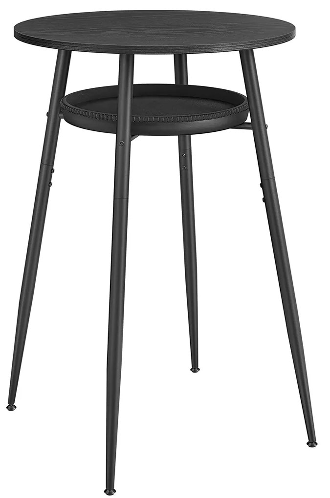 Mesa de bar com espaço de arrumação Estilo meio século-moderno Coleção EKHO 70 x 70 x 91 cm Preta