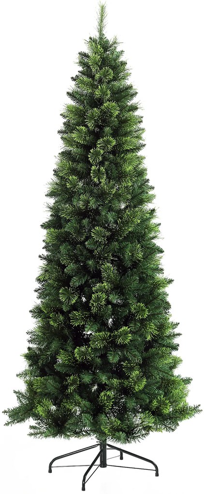 HOMCOM Árvore de Natal Artificial 180 cm Árvore de Natal com 648 Ramos Fácil de Montar e Base Desmontável de Aço Ø70x180 cm Verde