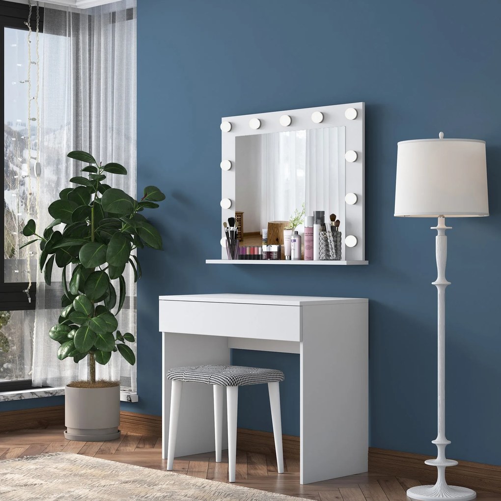 Mesa de Maquilhagem BJ121 – Branco – 90x76,8x45 cm