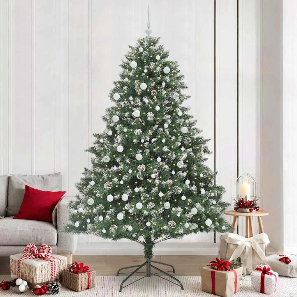 vidaXL Árvore de Natal Artificial Verde 240 cm PVC, Plástico e Aço
