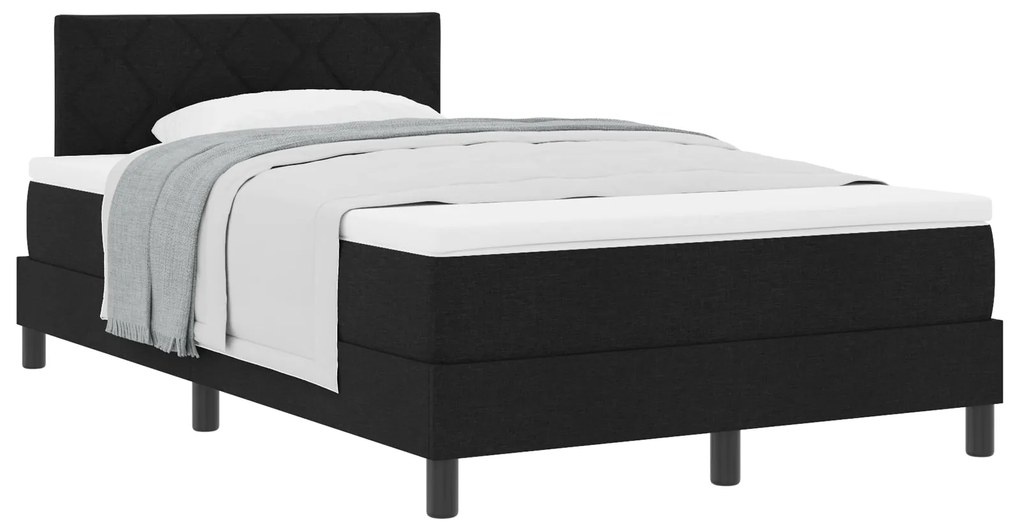 Cama Box com Colchão Preto 120x200 cm Tecido
