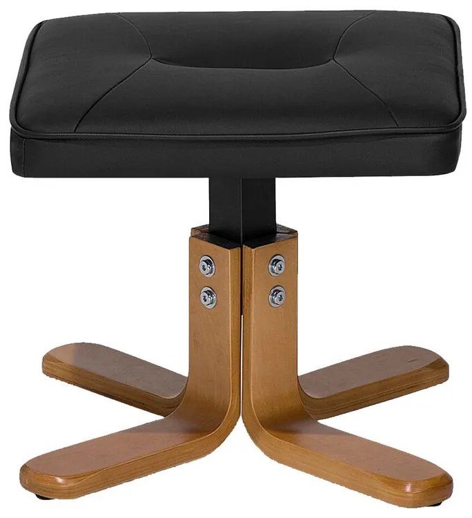 Cadeira de massagem com repousa-pés em pele sintética preta RELAXPRO Beliani