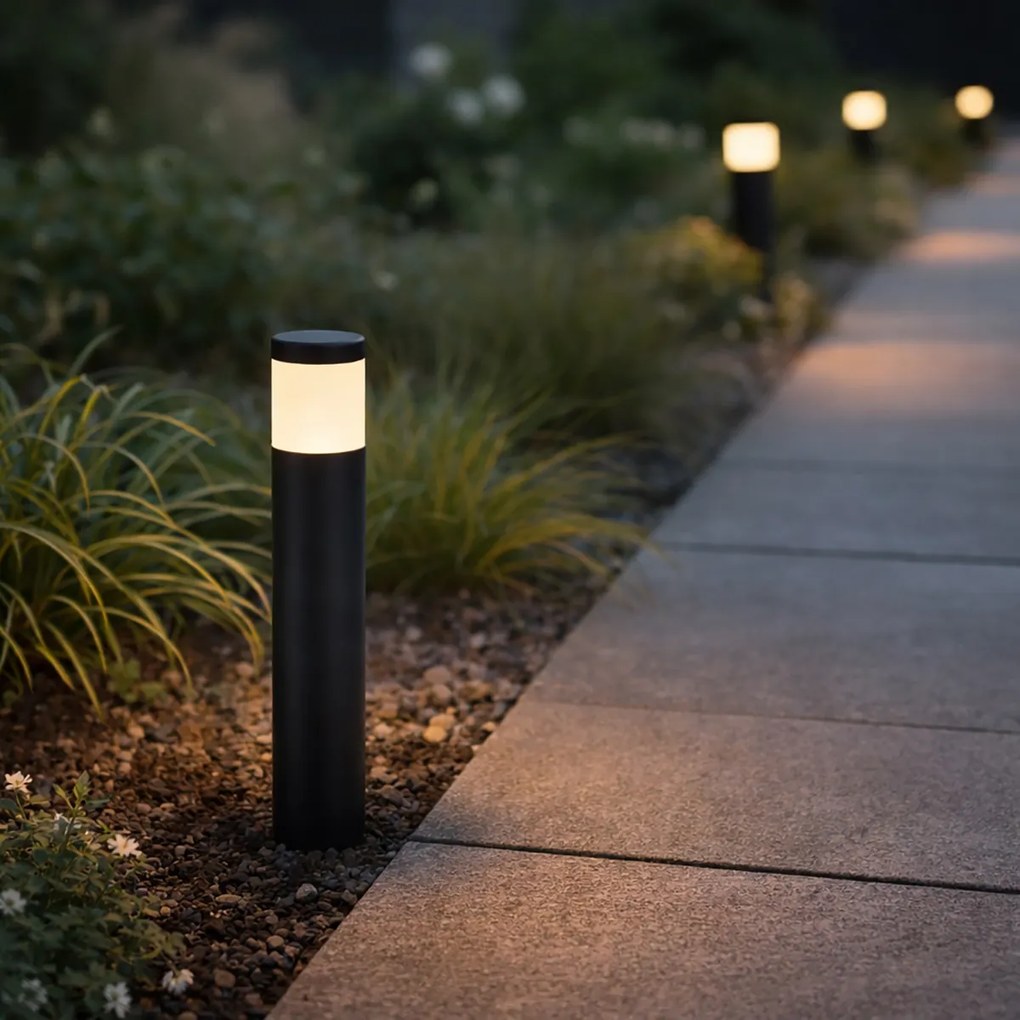 Luminária de Poste Exterior Moderna 12V Preta Incl. LED IP65 - Voltaire Palo