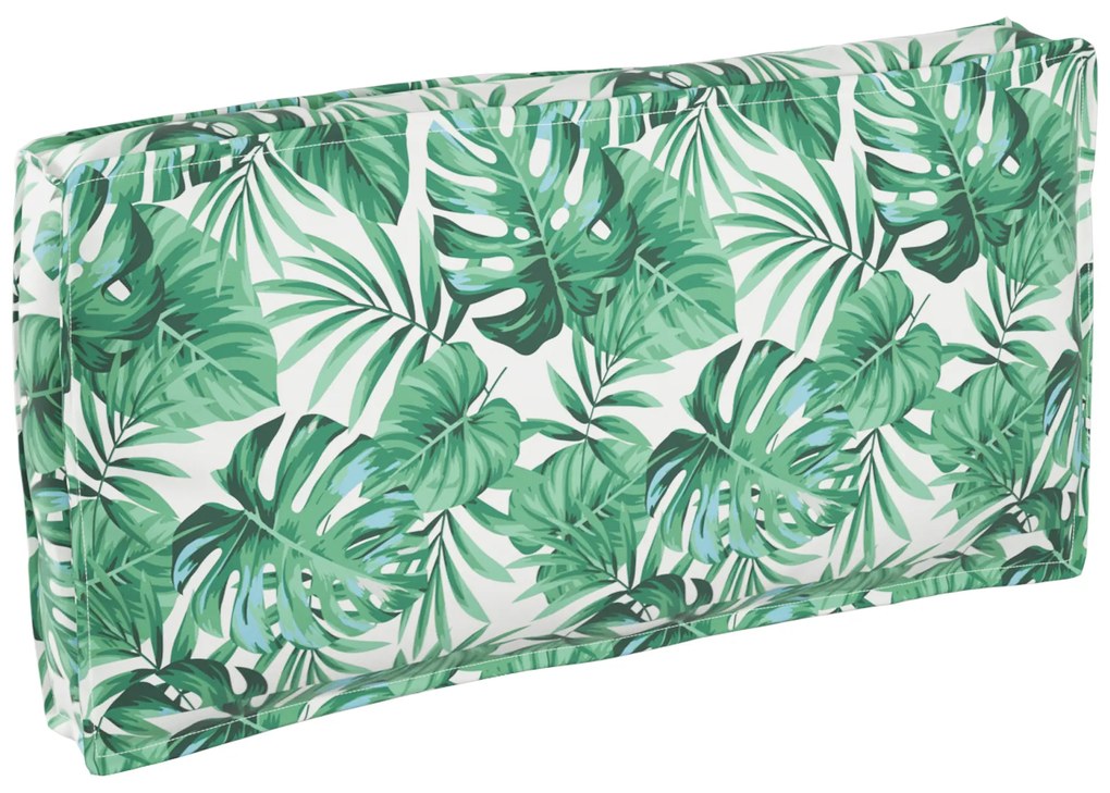 vidaXL Almofada Palete para Assento/Encosto Padrão de Folhas 120x60x12 cm Tecido Oxford