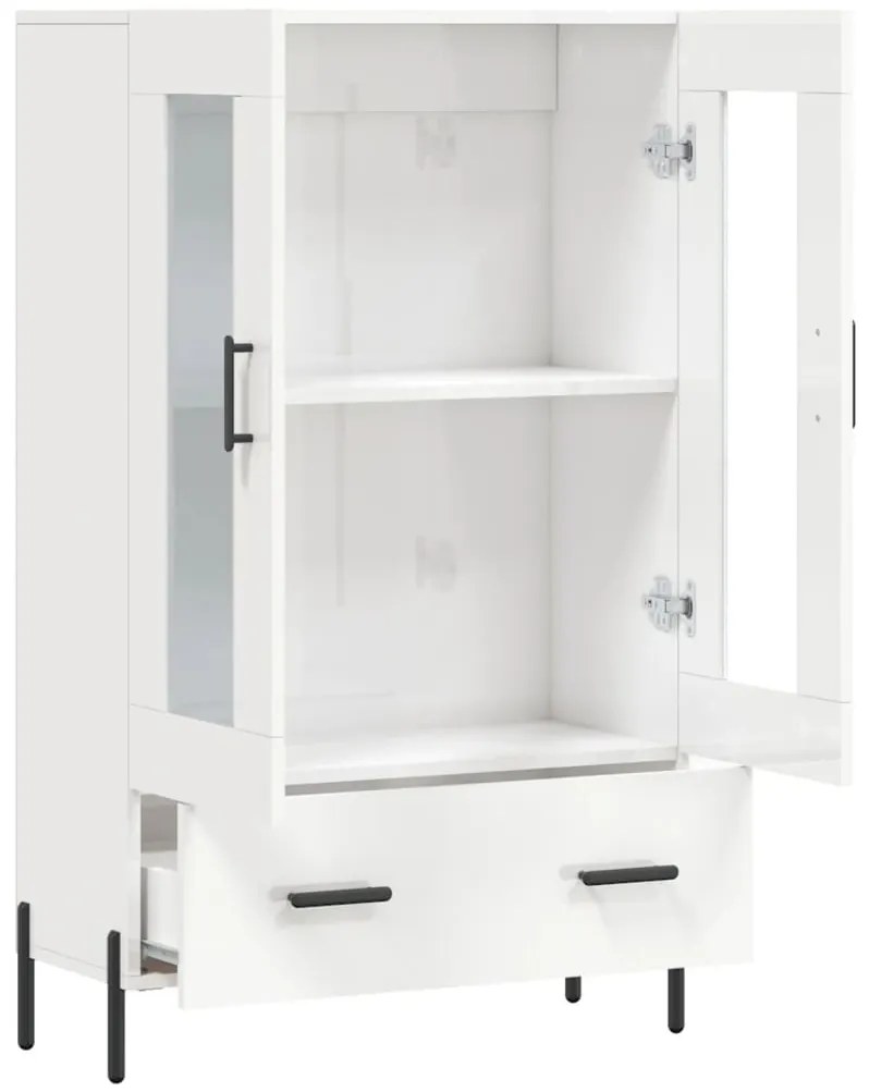 Aparador alto 69,5x31x115 cm derivados madeira branco brilhante