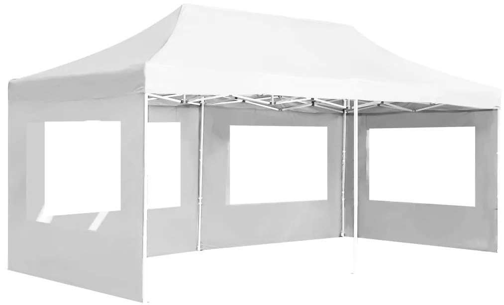 Tenda dobrável profissional com paredes alumínio 6x3 m branco