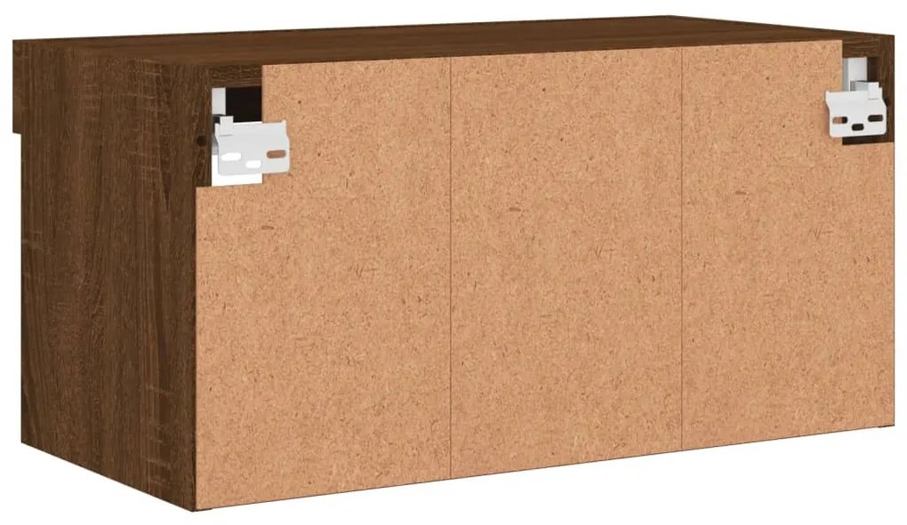 Móvel de TV com luzes LED 60x30x30 cm carvalho castanho