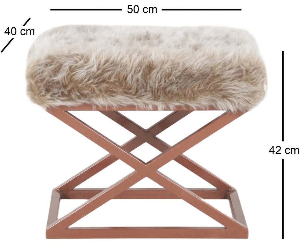 Pouffe Capraz – Copper – 50x42x40 cm