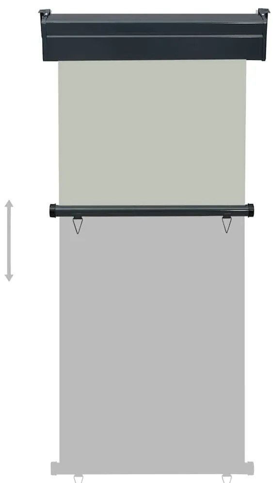 Toldo lateral para varanda 80x250 cm cinzento