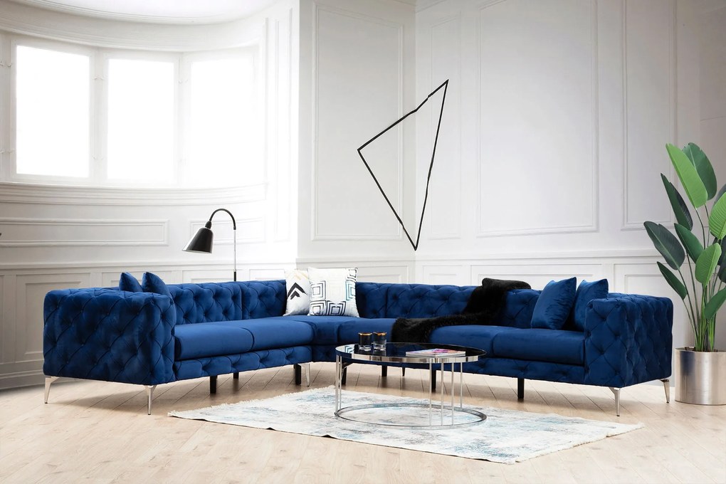 Sofá de Canto Como – Azul Marinho – 310 cm x 70 cm x 270 cm