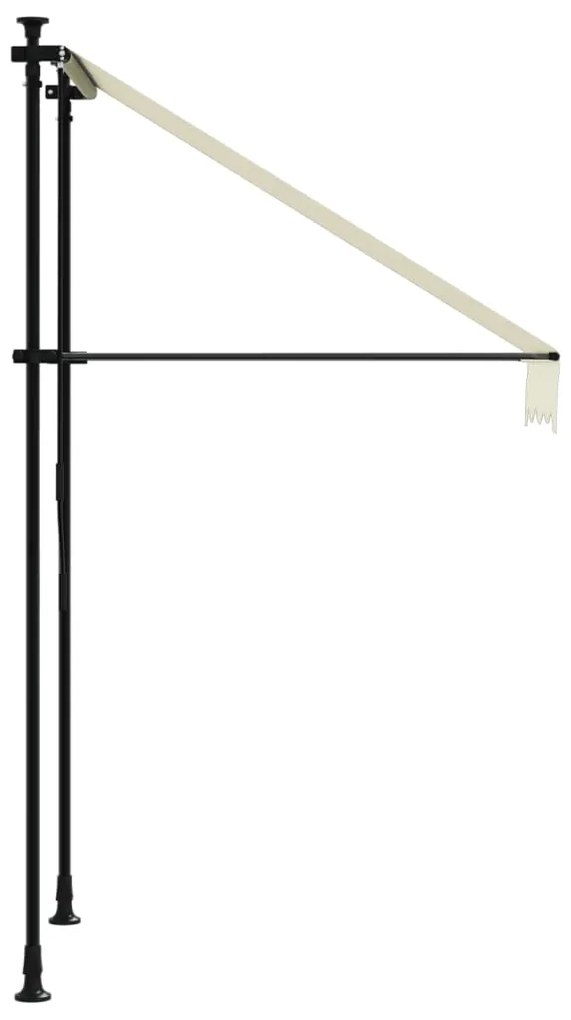 Toldo retrátil 100x150 cm tecido e aço cor creme