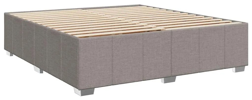 Cama com molas/colchão 200x200 cm tecido castanho-acinzentado