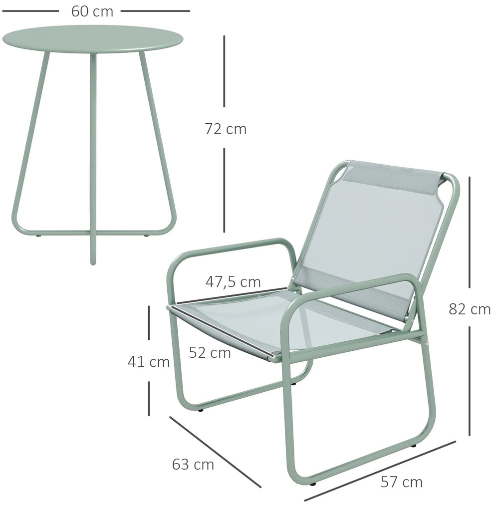 Conjunto de Móveis de Jardim Conjunto de 1 Mesa Redonda e 2 Cadeiras d