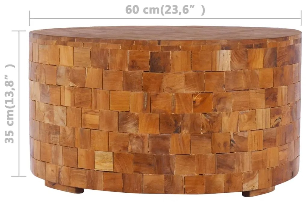 Mesa de centro 60x60x35cm madeira de teca maciça