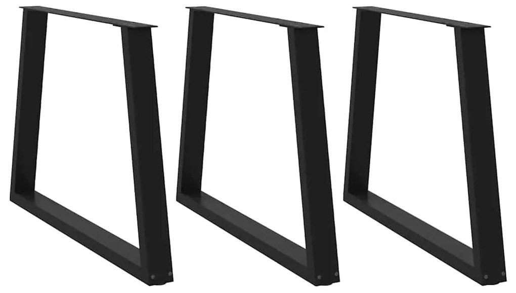 Pernas para mesa de jantar em V 3 peças, pretas, 100x(72-73,3) cm, aço