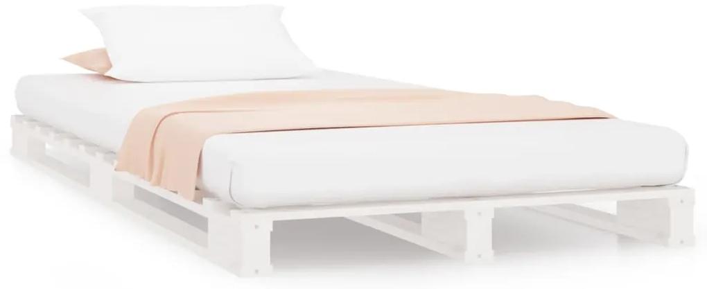 Estrutura cama pequena de solteiro 75x190cm pinho maciço branco