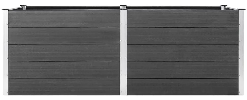Canteiro elevado de jardim 250x100x91 cm WPC cinzento