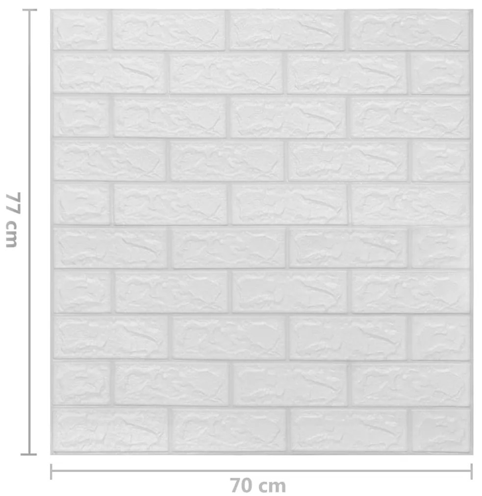 Papel de parede 3D autoadesivo tijolos 40 pcs branco