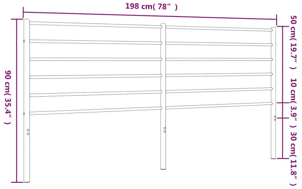 Cabeceira de cama 193 cm metal branco