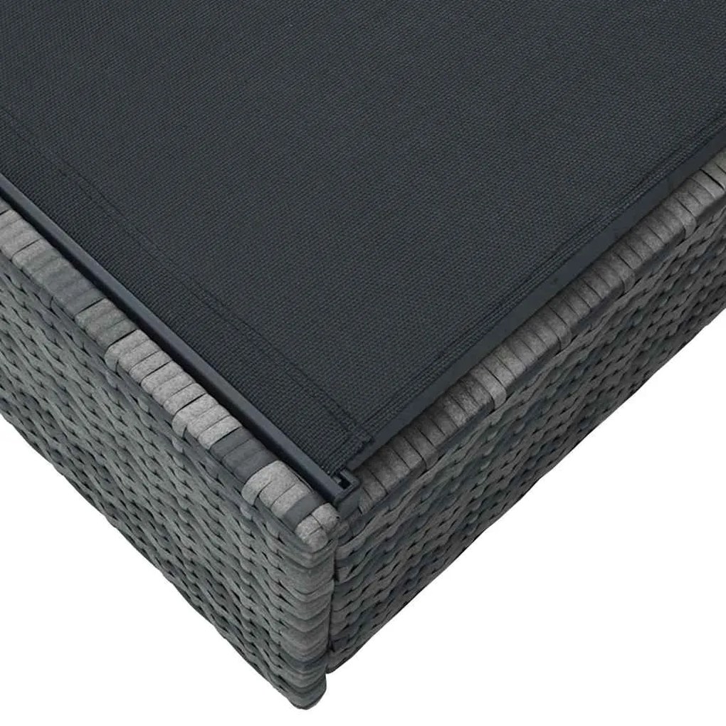 Espreguiçadeira VidaXL Cinza 60x200x27 cm Vime Sintético
