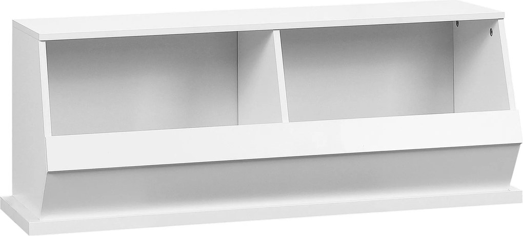 HOMCOM Móvel 2 compartimentos caixas de arrumação em MDF - dim. 90L x 36l x 35H cm -branco | Aosom Portugal